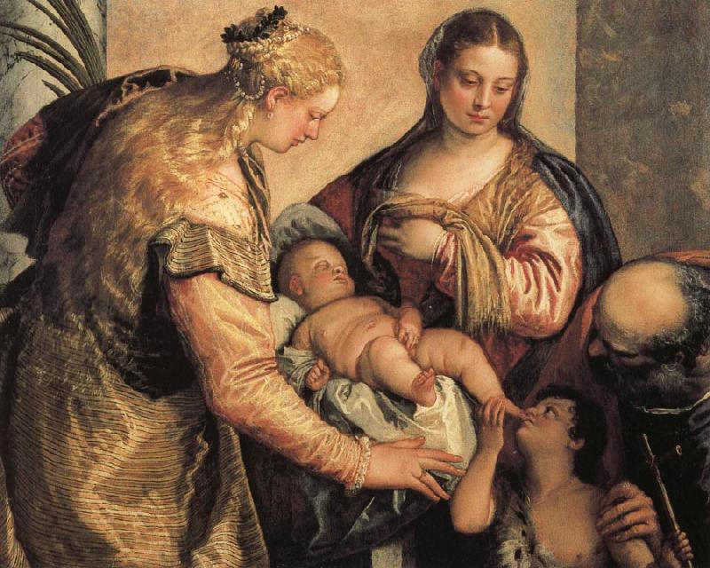 Paolo Veronese The Holy Family with St.Barbara and the Young St.John the Baptist Germany oil painting art